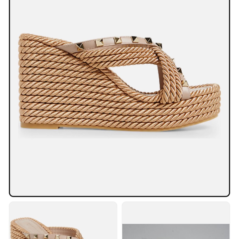 Valentino Rockstud Rope Wedges